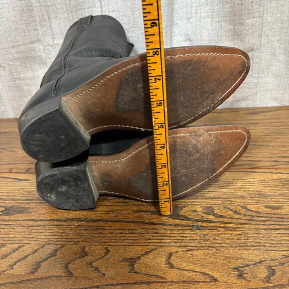 Vintage Laredo 56672 Men’s 9D Black Leather Cowboy Boots USA Made Western - Picture 5 of 8